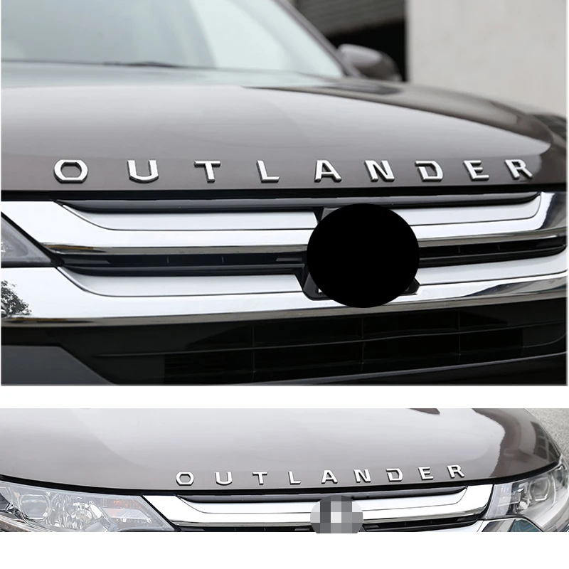 

Автомобильные аксессуары для Mitsubishi Outlander, хромированные буквы, капюшон, эмблема, логотип, значок, наклейка для слова 3D