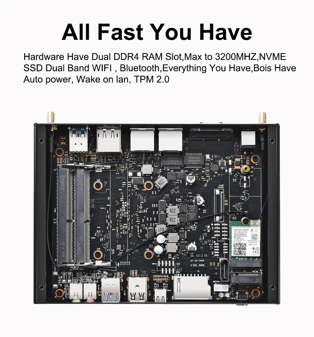 Мини-ПК безвентиляторный дизайн intel core i5 i7 двойная локальная сеть двойной выход 4K