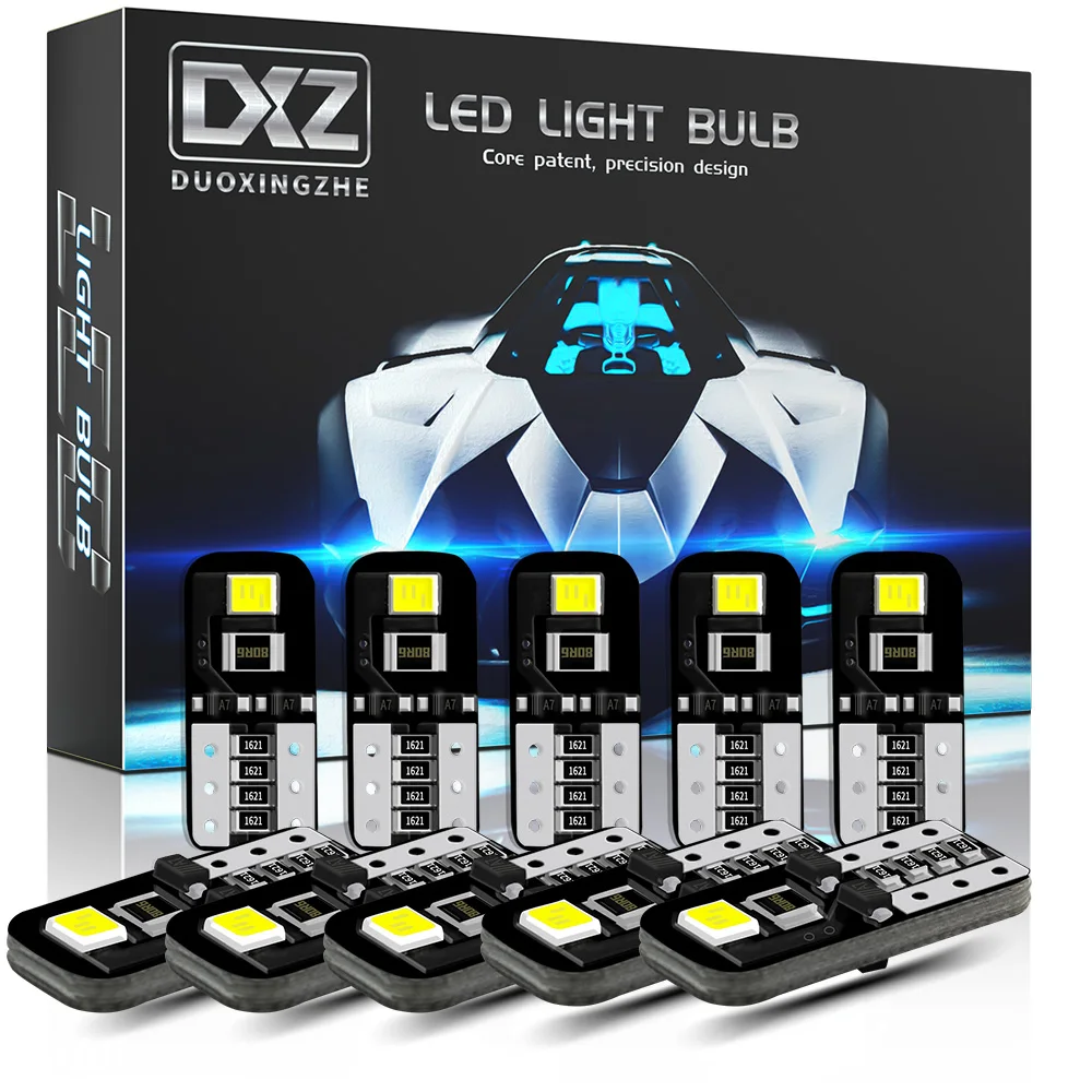 DXZ 10 шт. W5W светодиодный T10 светильник Canbus 168 194 6000K белый для салона автомобиля