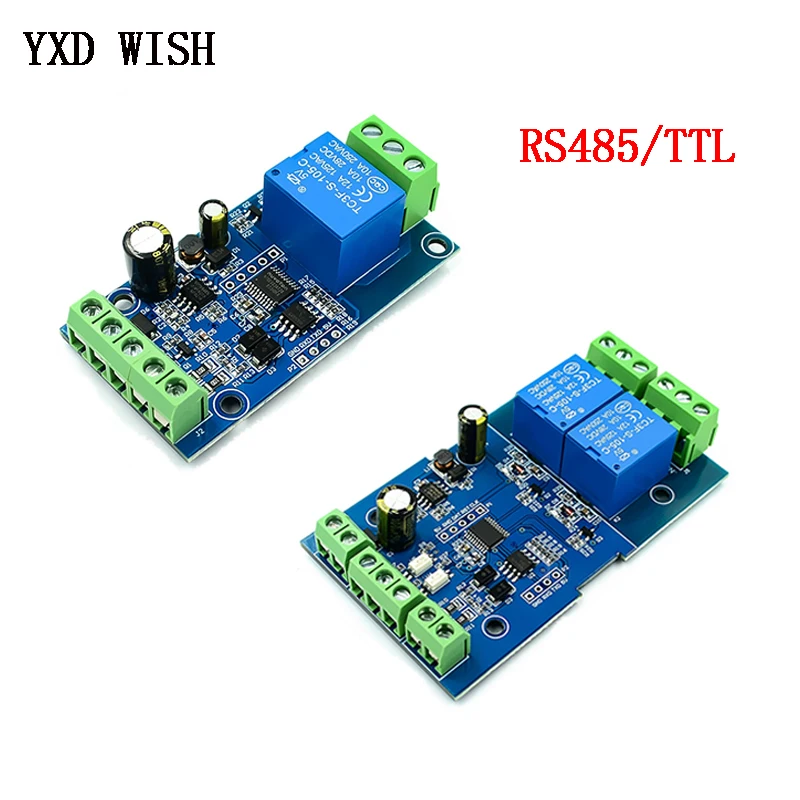Релейный модуль Modbus Rtu 1/2 каналов 5 В вход/выход RS485/TTL реле связи 1