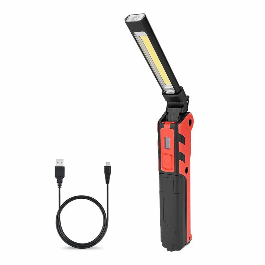 COB + USB складной перезаряжаемый Магнитный фонарь-вспышка портативный многофункциональный светильник супер яркий светодиодный фонасветильн... от AliExpress WW