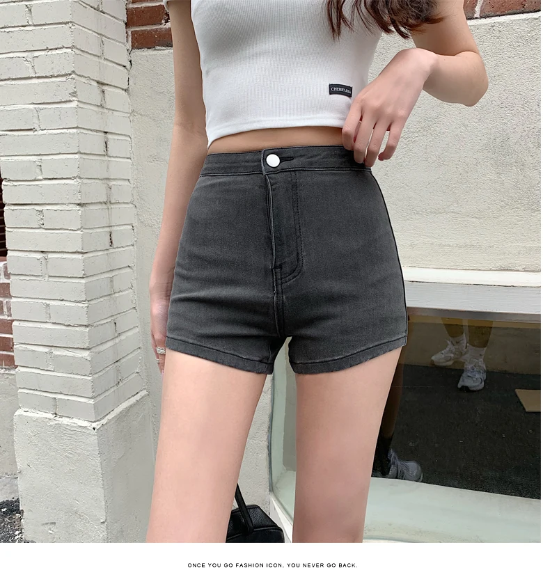 

Female Casual Summer Woman Summer Plus Size Women Denim Shorts Stretch Slim Push Up Hips Elastic Cotton Straight Short Jeans