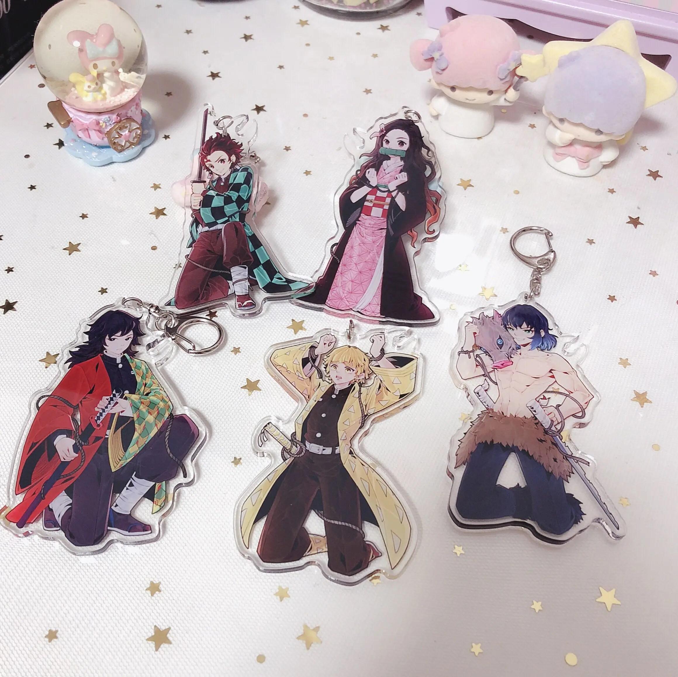 Демон убийца: Kimetsu no Yaiba Kamado Tanjirou Hashibira Inosuke Tomioka Giyuu Косплей акриловый брелок с