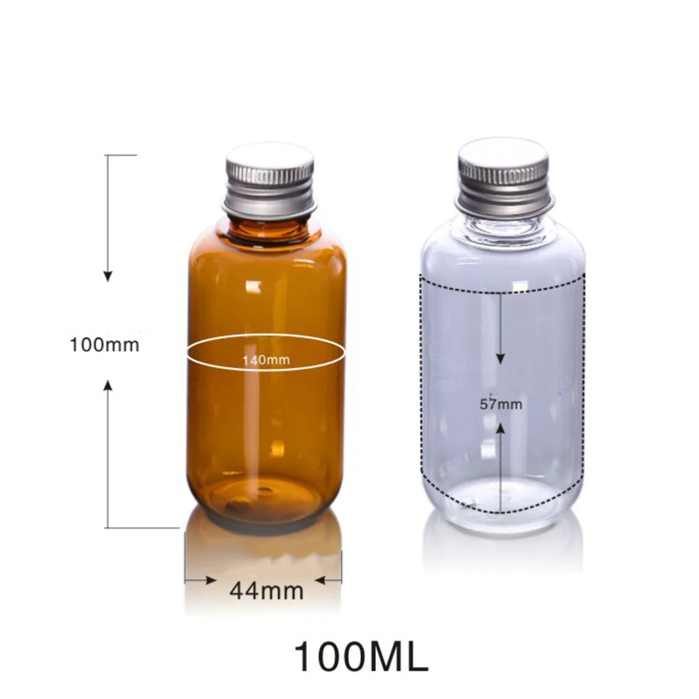 

10 Pcs 100ml Empty Bottle Dispense Bottle Aluminium Cover Lid Container Refillable Lotion Bottle Makeup Water Holder wit