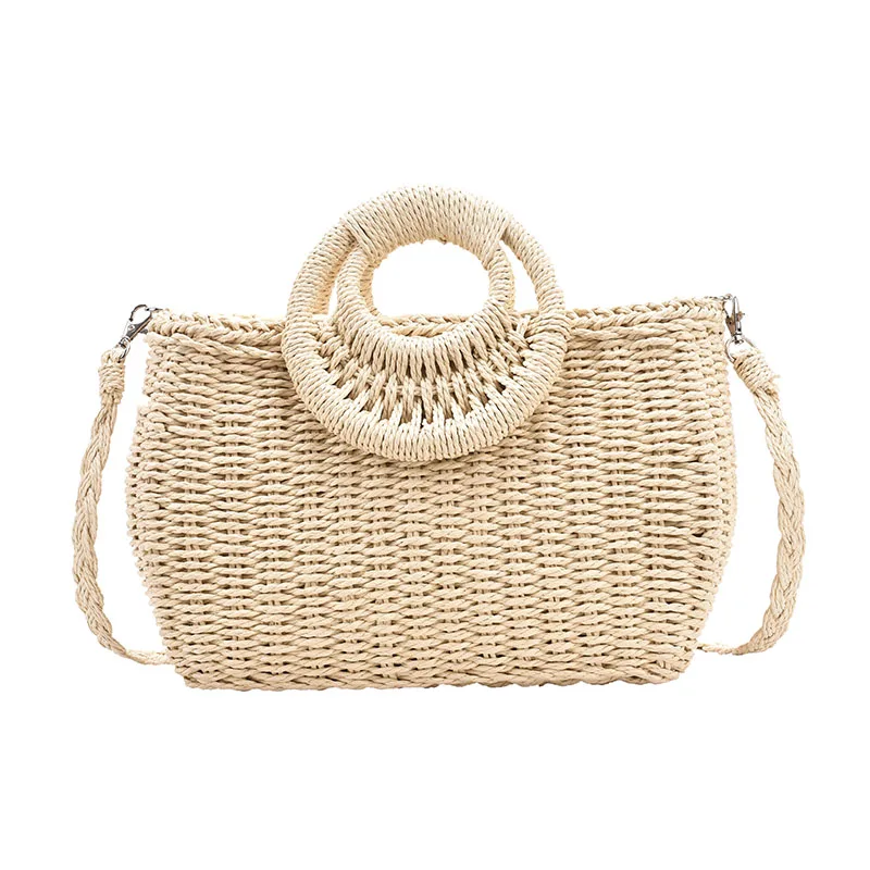 

  Straw Weave Totes 2021 Summer New Fashion Women's Designer Travel Handbag Brand Luxury Shoulder Beach Picnic Purses