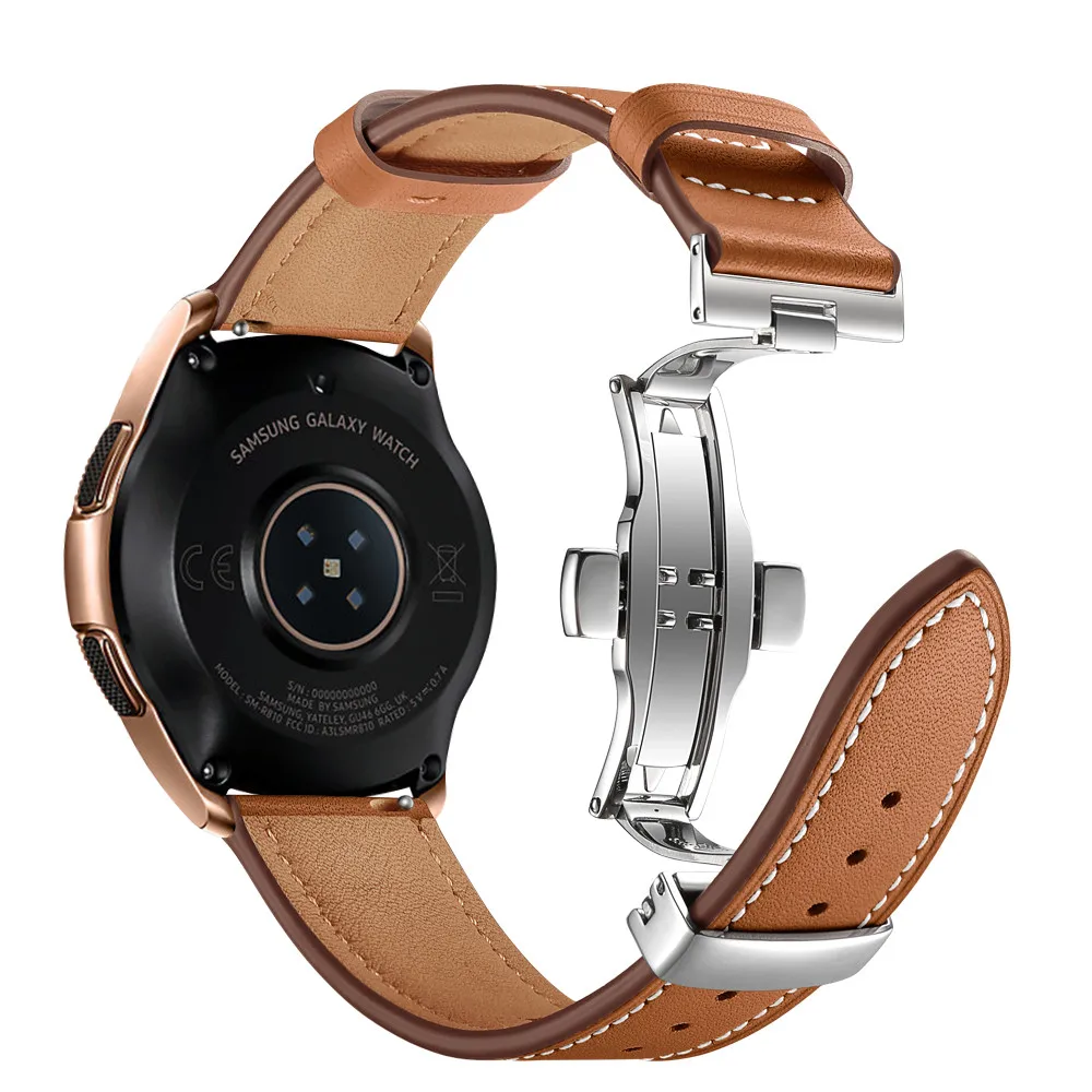 20 мм 22 мм высокое качество кожаный ремешок для часов ремешок для samsung Galaxy Watch 46 мм/42 мм/Active 2 1/gear S3 запястье браслет ремень