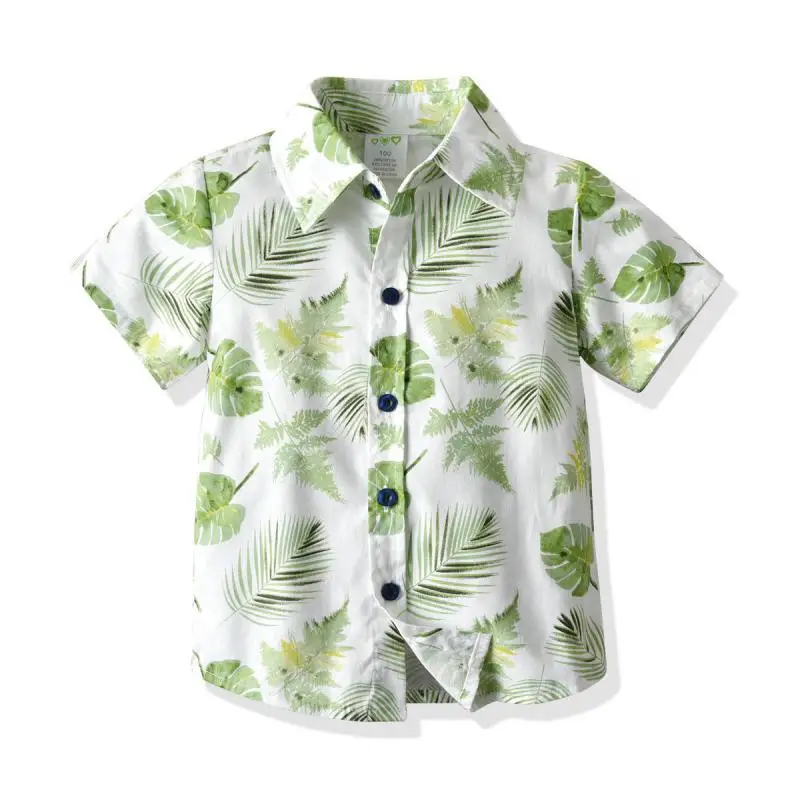 Летняя рубашка с принтом рубашки для мальчиков разноцветная блузка Пляжная