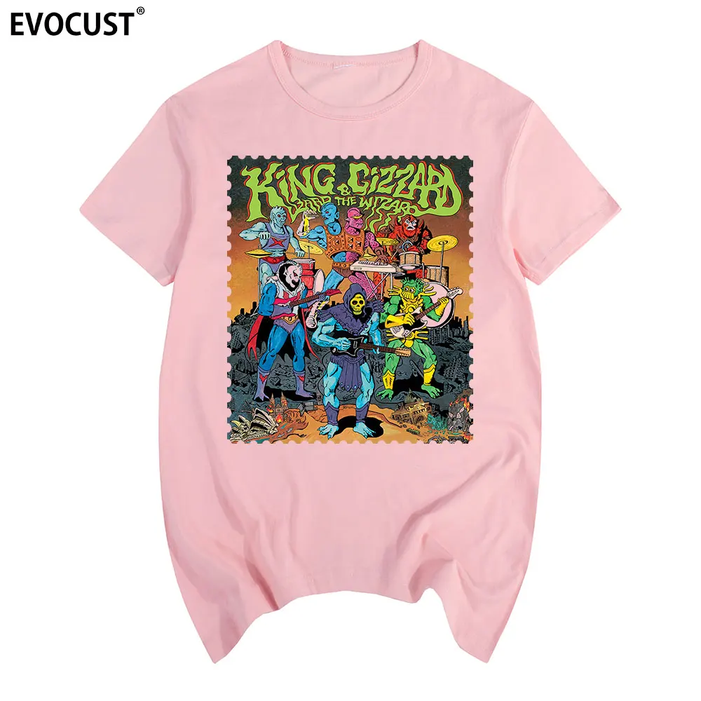 Футболка King Gizzard с волшебником из ящерицы Хлопковая мужская футболка новая