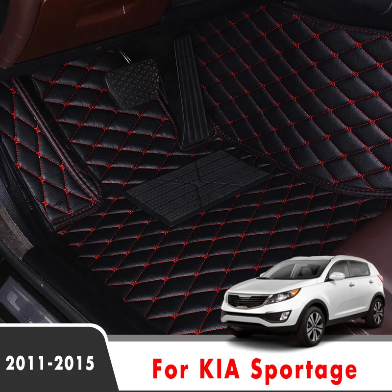 

For KIA Sportage 2015 2014 2013 2012 2011 Car Floor Mats Styling Covers Custom Artificial leather Carpets Accessories Protect