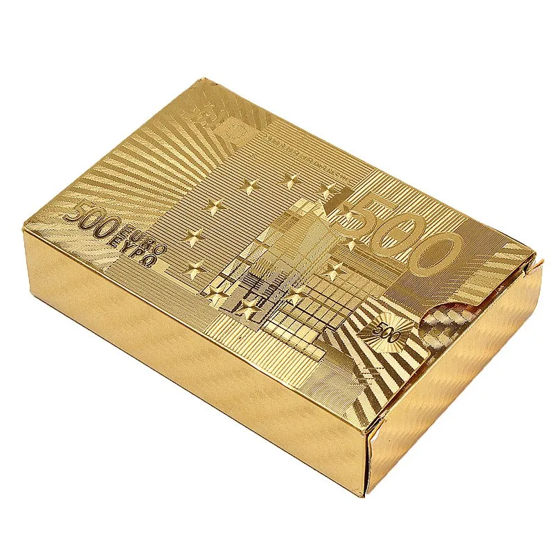 24K Gold игральные карты покер игра палубе в европейском стиле золотой Фольга