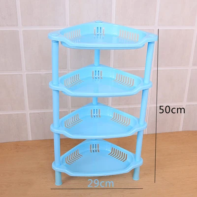4Layers-blue Bathroom Shelf Organizer Corner Shelf Caddy Bathroom Plastic Corner Shelf Shower Storage Shampoo Holder Kitchen Storage Rack - Цвет: 4Layers-blue
