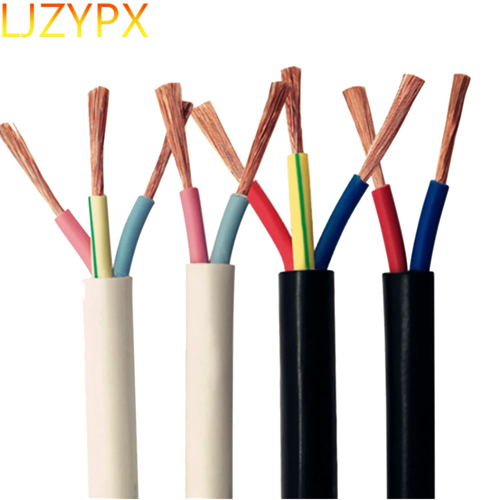 Серии RVV обшитый линия мульти-ядра контактный соединительный кабель кабеля огнеупорный черный/белый проводки 22/20/19/18/16/14/12 Awg электрических проводов по доступной цене