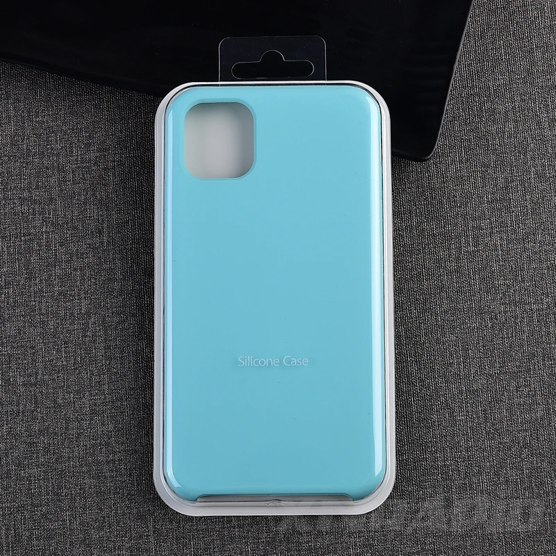 Официальный силиконовый чехол для телефона для Apple iPhone 11 Pro Max чехол для iPhone XR X XS Max 7 8 6 6s Plus с логотипом задняя крышка - Цвет: Ice Sea Blue