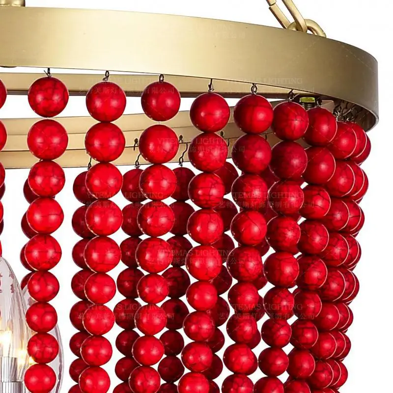 

Pendant Light Hanging Light American French Pendant Lamp Turquoise Golden Nordic Home Decoration Red LED Bulbs Chain Pendant E14