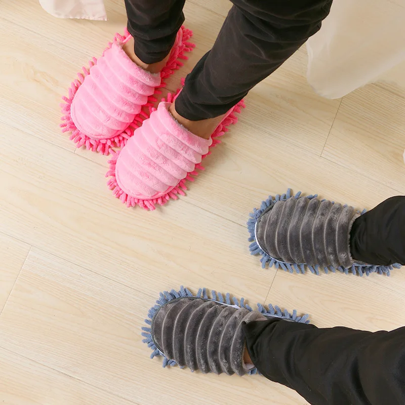 Washable Women Indoor Cleaning Slippers Chenille Dust Mop Slippers Household Home Slippers Lazy Quick House Floor Cleaning Shoes