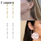 Canner 925 Sterlinvg серебряные серьги-гвоздики для женщин золотой крест лепесток кисточки серьги на цепочке новые украшения 2020 пирсинг серьги W5