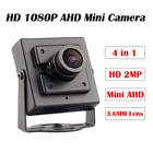 AHDCVITVIаналоговая мини-камера видеонаблюдения 4 в 1, 2 МП, объектив 3,6 мм, AHD-камера 1080p, металлический корпус с кронштейном, ahd-камера для ahd sy