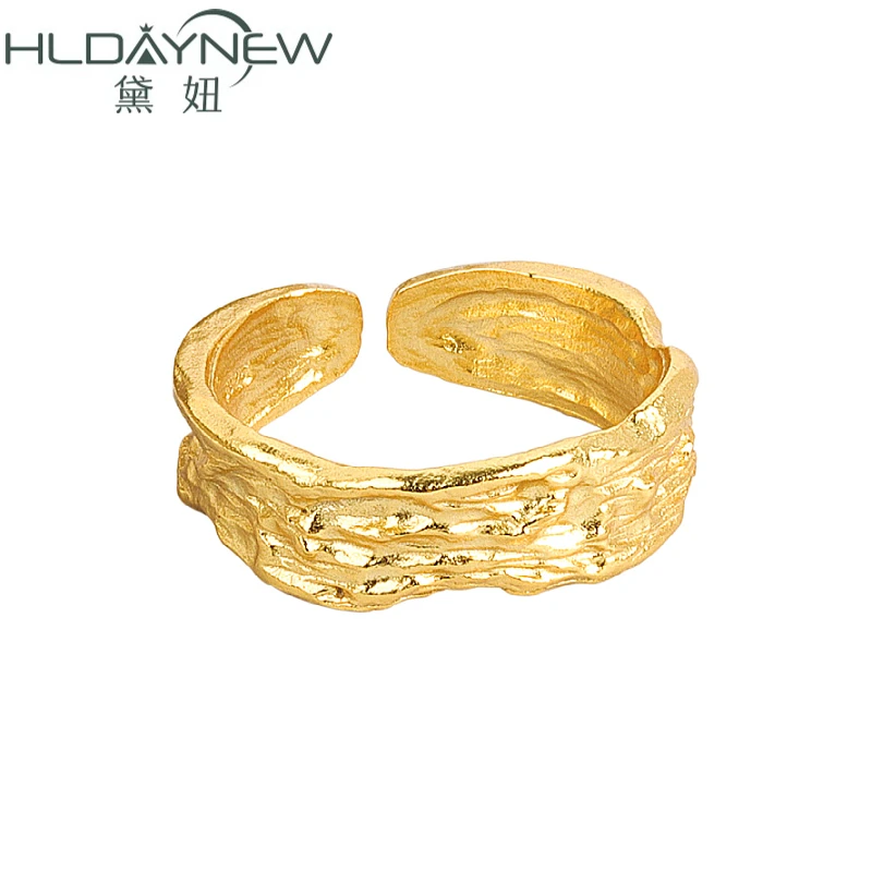 

Irregular Hammered Textured Simple Adjustable Rings For Women Open Finger Charms Party Wedding Engagement Ornaments Gift Jewelry
