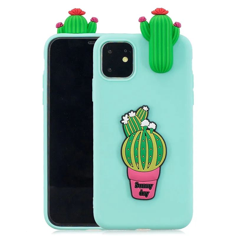 Чехол для iPhone 11 с 3d изображением единорога панды кактуса ананаса Мягкий