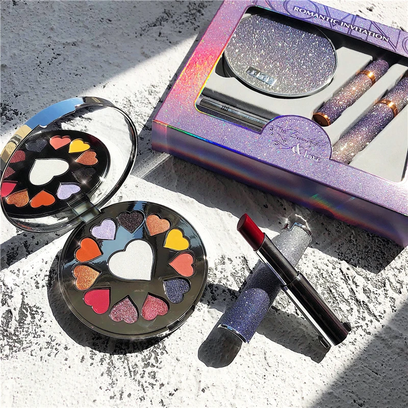 4 шт./лот набор для макияжа глаз Мерцающая матовая блестящая палитра теней век +