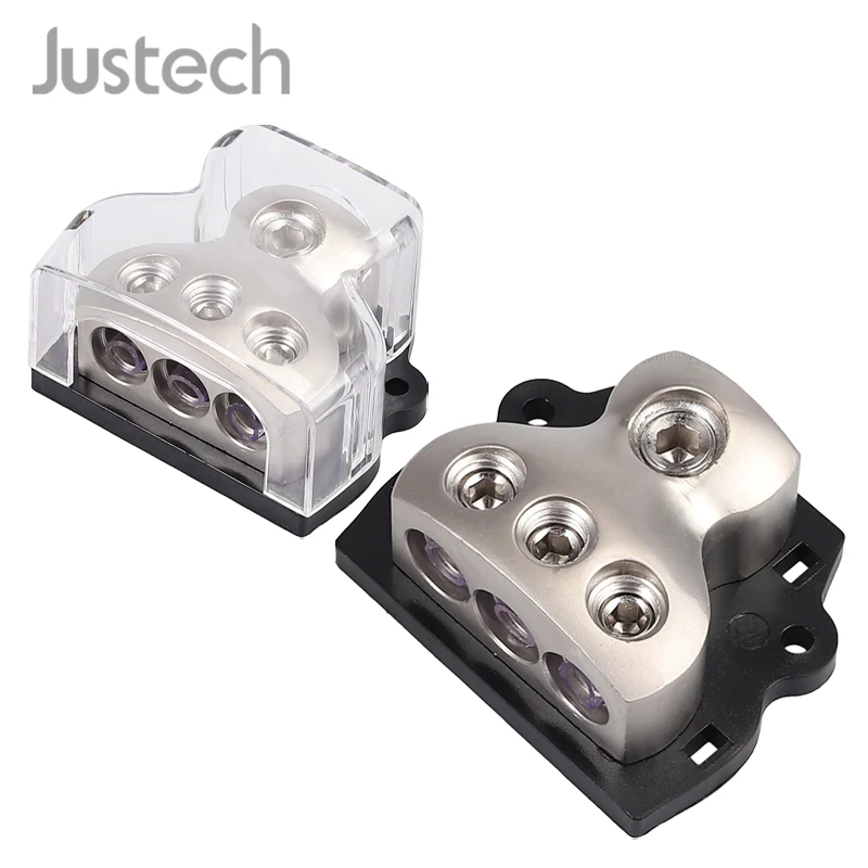 Justech 2x3 способ питания Распределительный Блок 0 калибр в 3x4 Калибр из меди держатель предохранителя автомобильный аудио сплиттер Amp электрическая система