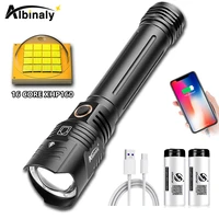 powerful xhp160 led flashlight waterproof zoom torch 5 modes xhp99 tactical lantern usb rechargeable 26650 lamp camping light