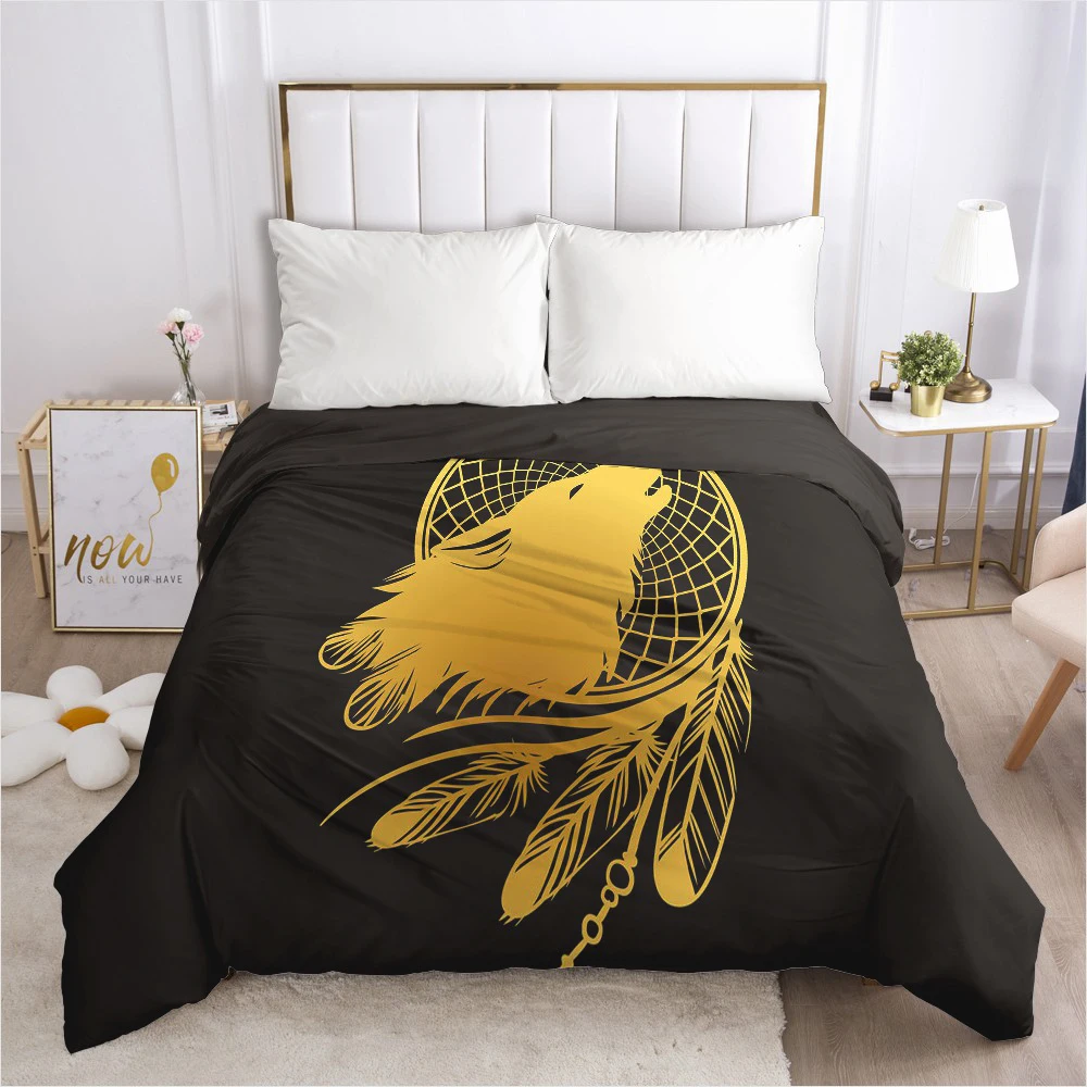 

Customize 3D Duvet Cover with Zipper Comforter/Quilt/Blanket Cover 180x210 240x220 Bohemia Wolf Bedding Drop ship