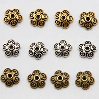10mm antique metal color flower shape metal alloy loose spacer beads caps lot for jewelry making diy crafts findings