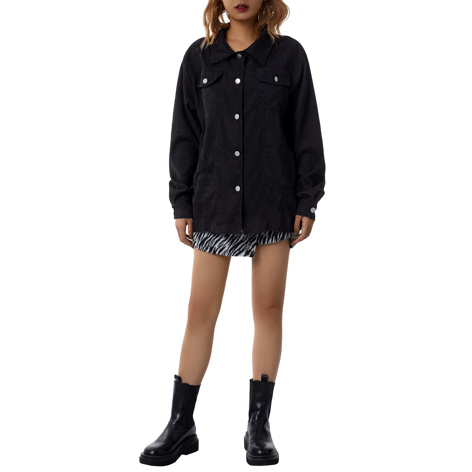 

Women Plaid Shirt Jacket, Adults Single-breasted Long Sleeve Lapel Slit Cardigan with Pocket Women's Clothing