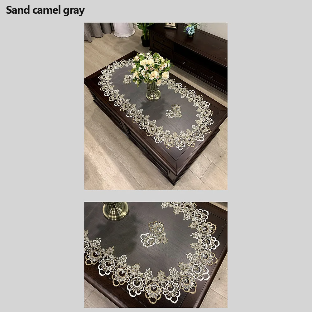 Скатерть кружевная овальная коврик с вышивкой в европейском стиле ткань цветами