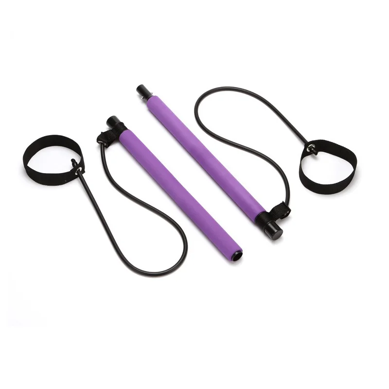 

Portable Pilates Bar Kit Resistance Band Yoga Exercise Foot Loop Toning Bar Yoga Pilates for Yoga Stretch Twisting Sit-Up Bar