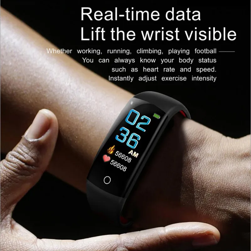 Multifunction Smart Wristband Sport IP68 Waterproof 3D Dynamic Heart Rate Blood Pressure Monitor Watch Bracelet | Электроника