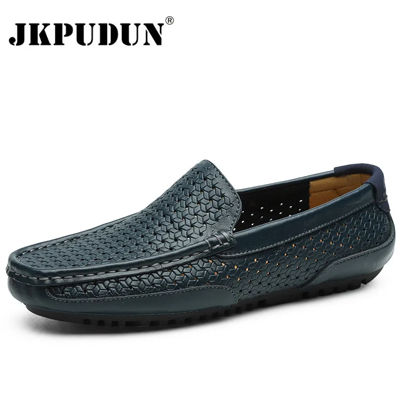 Туфли JKPUDUN мужские из натуральной кожи роскошные брендовые лоферы Мокасины