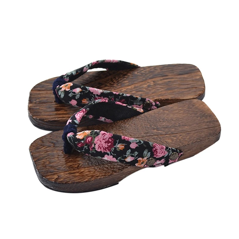 Модные японские гэта Сабо детские деревянные Вьетнамки шлепанцы летние сандалии