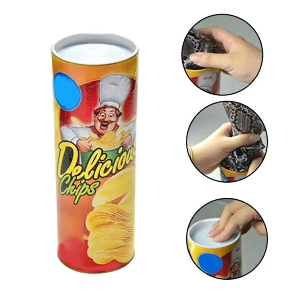 

Funny Tricky Toy Potato Chip Snake Shocked Gift Potato Chips Bucket Snake