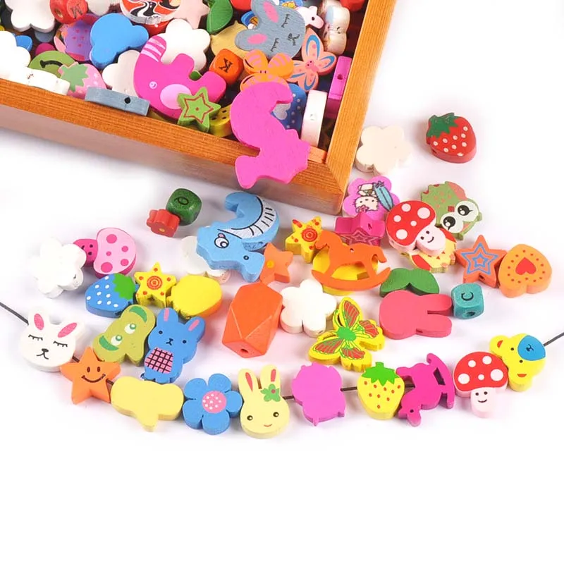 25 шт случайных миксов животных красочные деревянные бусины для украшений детей своими руками изготовления детского ожерелья деревянные украшения М2652.