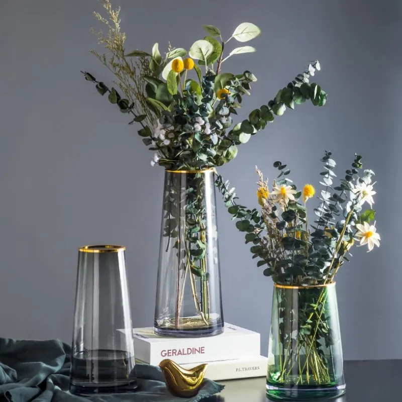Легкие Роскошные скандинавские стеклянные вазы для гостиной украшения стола