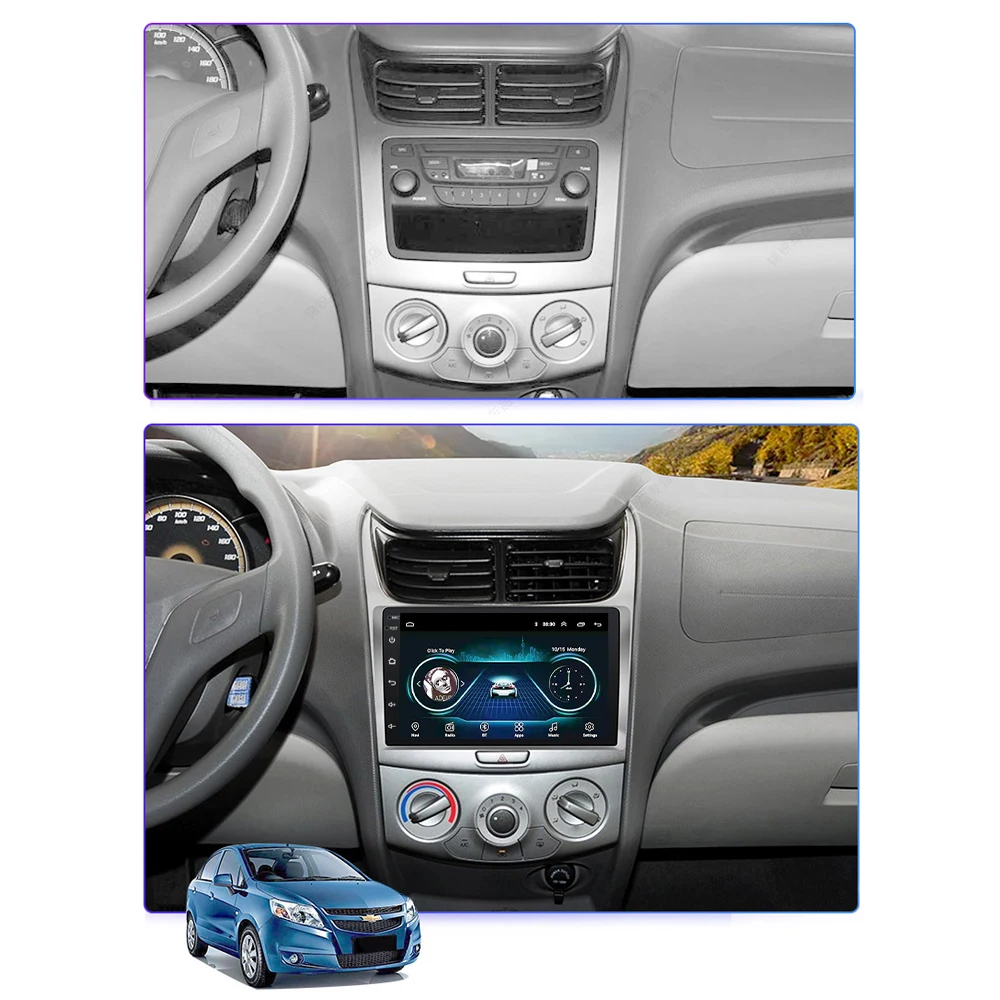Автомагнитола easteregg 9 дюймов 2 Din Android 2010 для Chevrolet SAIL 2013- Wi-Fi GPS-навигация FM Bluetooth