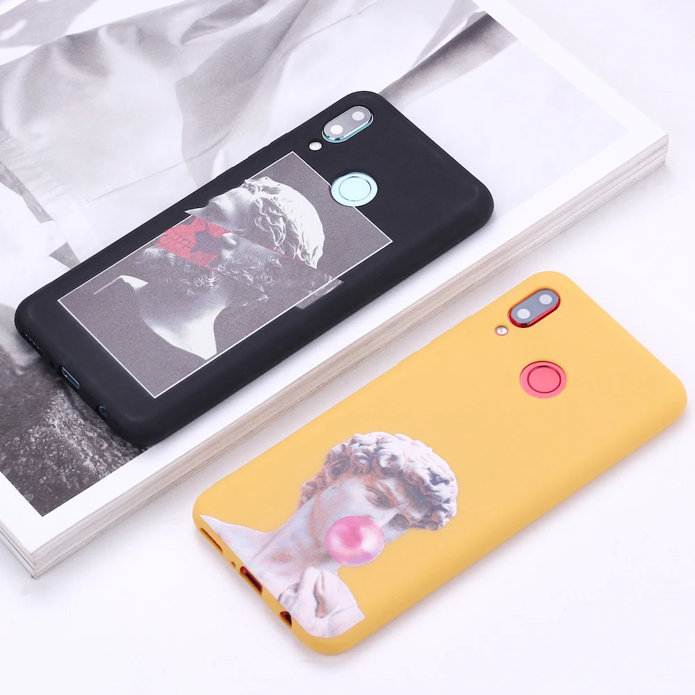 

For Xiaomi Mi Redmi Note 5 6 7 8 9 10 lite Pro Plus Fashion Abstract Art Statue Silicone Phone Case Cover Capa Fundas