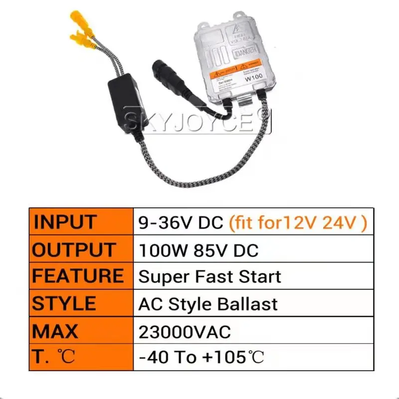 SKYJOYCE hid светильник комплект H4 100W H1 H11 9005 9006 880 D2H D2Y H7 100 Вт Светодиодный драйвер