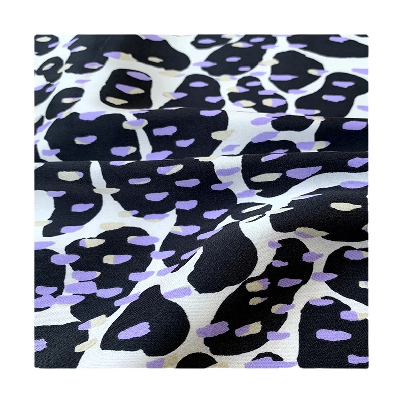 

Width 59" Printed Glossy Acetate Like Chiffon Fabric By The Half Yard For Dress Shirt Material