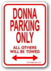Парковочный мини-знак Donna, персонализированный стояночный знак, новый знак для детской комнатыофисадетской комнатымужской пещеры