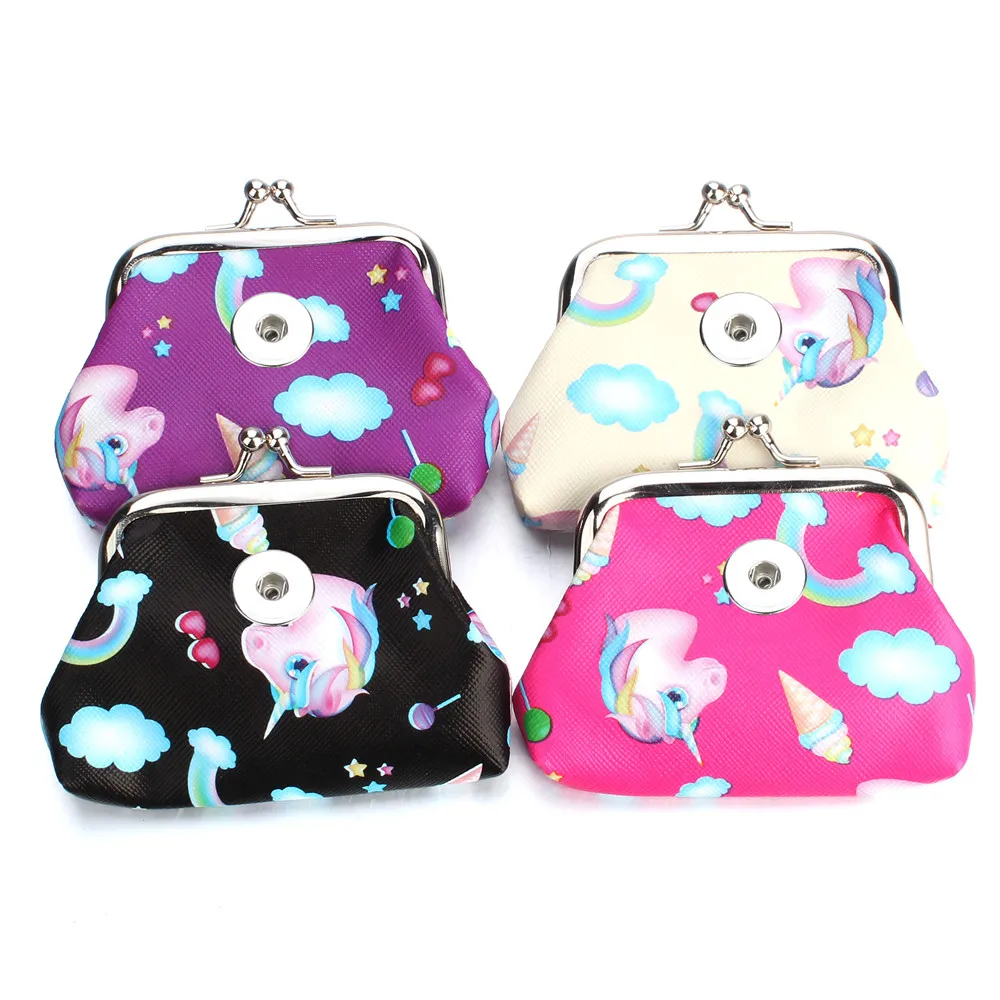 Новые ювелирные украшения из ПУ кожи 18 мм маленькие кошельки в форме единорога с