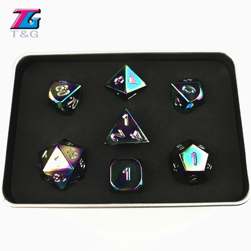 Горячие ослепительные новые творческие блестящие Dados металлические кости с