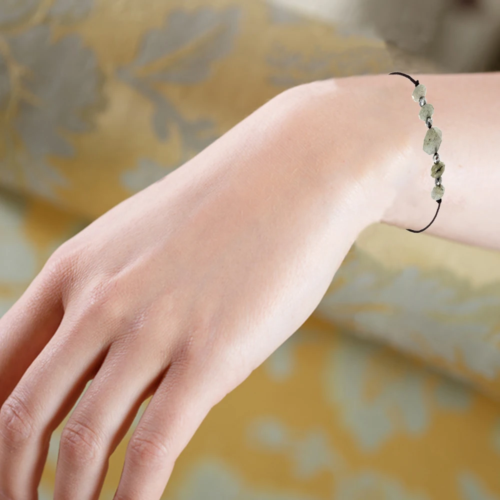 

Plumiss Boho Labradorite Hematite Charm Bracelet Geometric Natural Stone Rope Bracelets Jewelry for Women Gifts Dropshipping