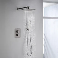 9 inch gun gray 23 ways bathroom wall shower kit bath tap wall type concealed constant shower set embedded thermostatic shower