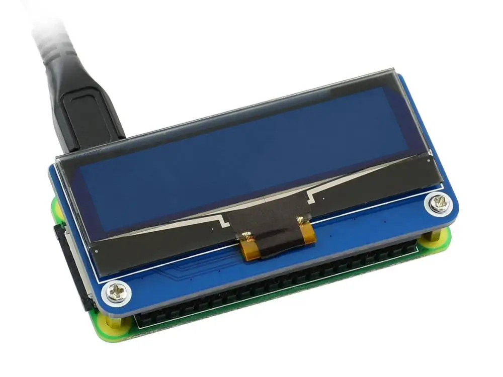 Дисплей Waveshare OLED 2 23 дюйма шляпа для Raspberry Pi 128 × 32 пикселя интерфейс SPI/I2C |