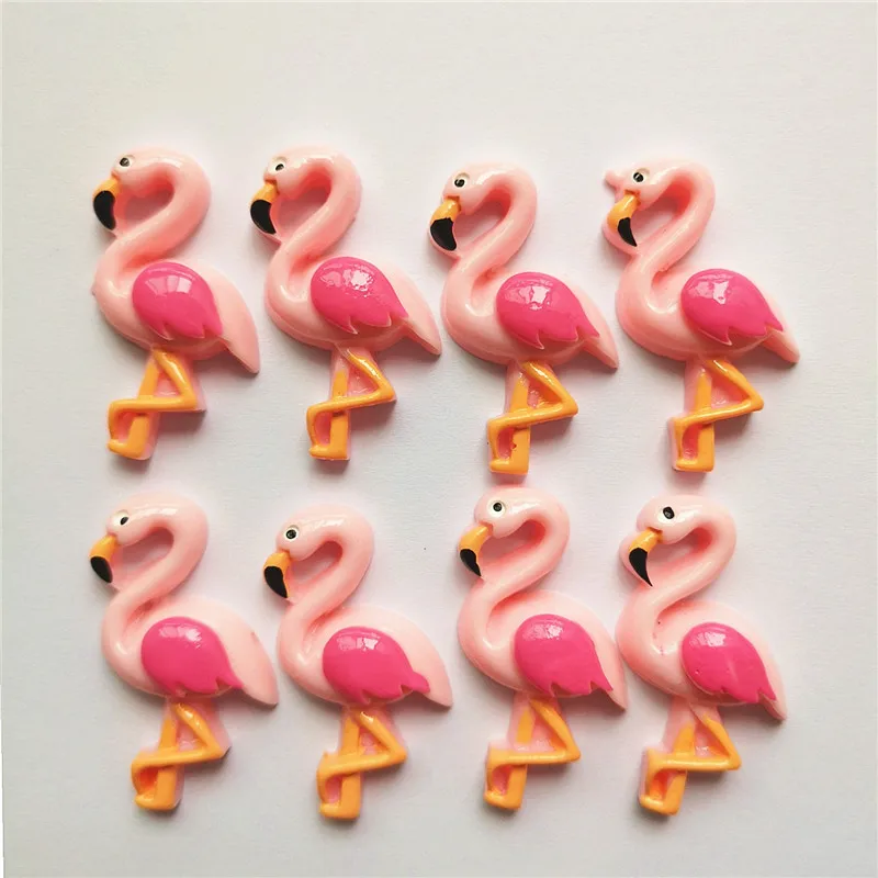 

100 шт. 17*34 мм кавайные полимерные Мультяшные животные Фламинго с плоским основанием, декоративные поделки, фигурки для украшения дома, мини-ф...