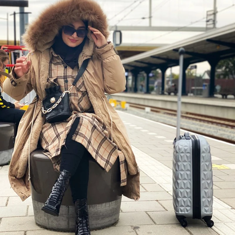 

Fitaylor New Winter Long Coat Women Warm Thickness Hooded Parkas Plus Size Large Fur Collar Embroidery Jackets Padded Coats