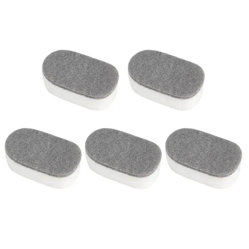 

5pcs Household Sponge Scouring Pad Home Kitchen Dishwashing Sponge Cleaning Pad Sponge Cloth (Grey + White)